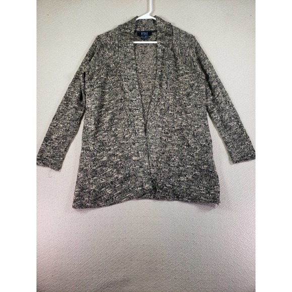 FDJ Sweater Womens LargeGray Stylish Cardigan Long Sleeve Open Front Casual - Picture 1 of 8